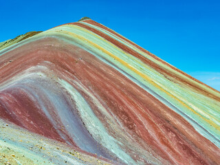 Stunning colors of Vinicunca, the majestic rainbow mountain located in Cusco region, Peru - 708717299