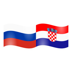 National flag of Russia and Croatia