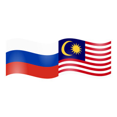 National flag of Russia and Malaysia