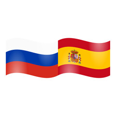 National flag of Russia and Spain