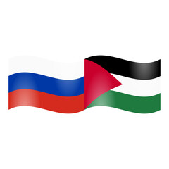 National flag of Russia and Palestine	
