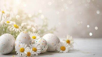 Obraz na płótnie Canvas Easter Moments: Ready-to-Fill Festive Card on a Gentle Backdrop