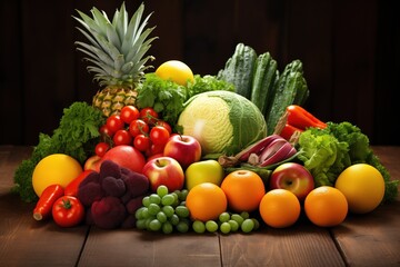 fresh vegetables on a dark background
