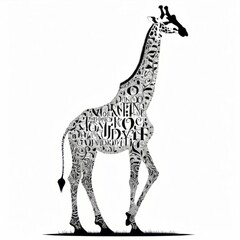 Naklejka premium giraffe silhouette vector