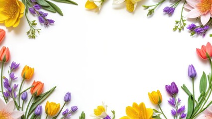 A lot of beautiful flowers. Beautiful festive background with place for text.