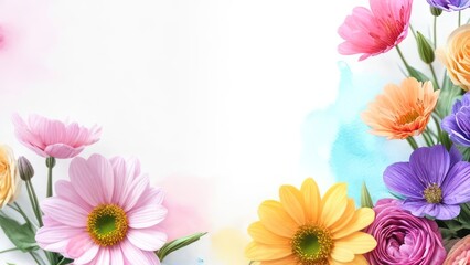 A lot of beautiful flowers. Beautiful festive background with place for text.
