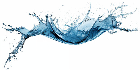 Water splash dynamic flowing h20 with no background image only generative ai