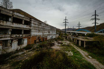 Old abandoned industrial area waiting for demolition or reconstruction