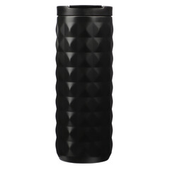 Thermo bottle isolated on transparent background. Black color thermos, Png isolated background.