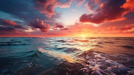 Fototapeta na wymiar colorful sunset over the ocean