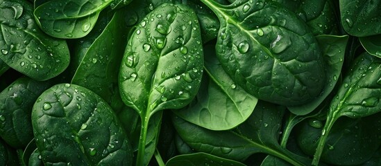Fresh Spinach Leaves Background