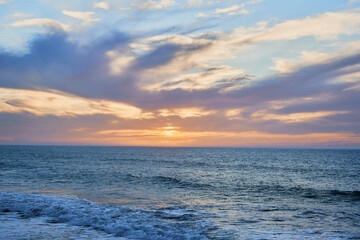 Obraz premium sunset over the ocean in dakhla city 