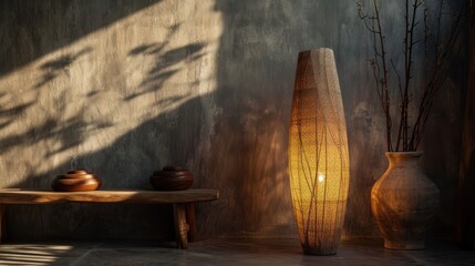  a couple of vases sitting on top of a table next to a table with a vase on top of it next to a table with a vase on it.