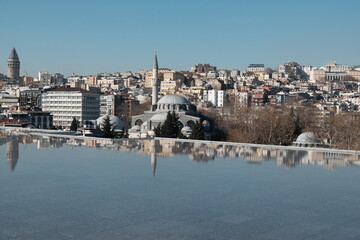Istanbul City cityscape  from Istanbul Museum of Modern Art Rooftop water