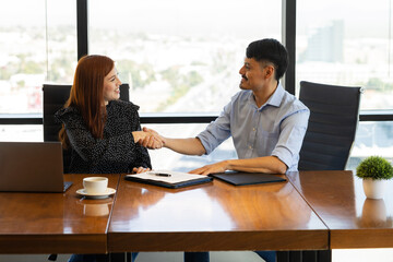 Businesswoman meeting a client to do some business