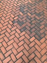 Red bricks on the ground