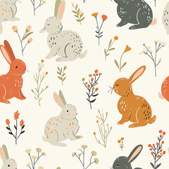 Playful Bunnies Seamless Pattern: Perfect for Kids