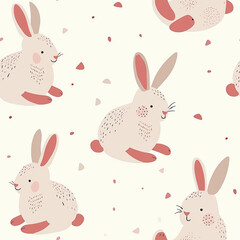 Playful Bunnies Seamless Pattern: Perfect for Kids