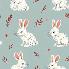 Playful Bunnies Seamless Pattern: Perfect for Kids