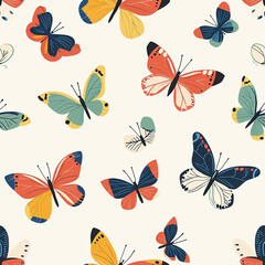 Delightful Butterflies Seamless Pattern: Kid-Friendly Design