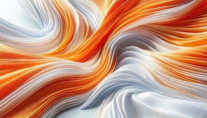 abstract Orange and white background with waves, Generative AI