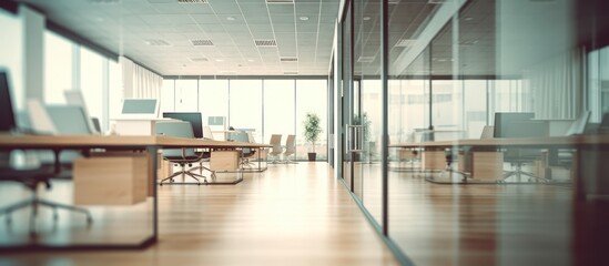 Naklejka na ściany i meble modern office interior of glass building