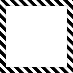 Decorative frame illustration. Monochrome frame with striped pattern