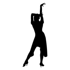 Ballroom dancing.Silhouette of a dancer.Vector illustration. - obrazy, fototapety, plakaty