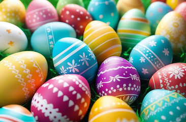 Fototapeta na wymiar Cute colorful Easter Eggs