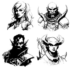 Grafiken aus den Bereichen : dungeons, Drachen, dragons, reg, Charakter, sci fi, science, fiction, fantasy, Skizze, sketch, silhouette, vektor, mittelalter, fan, fiktiv, Convention, 