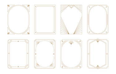 Art Deco frames minimalist collection. Elegant luxury borders and frames, vector templates design