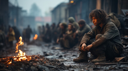 Resilience Amidst Ruins: Portraits of Surviving Homeless After War or Disaster