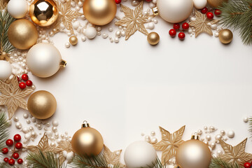 christmas background with branches and decorations