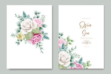 beautiful roses invitation card template