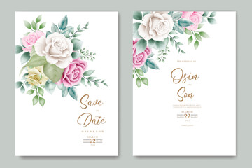 Fototapeta na wymiar beautiful roses invitation card template