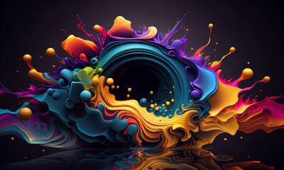 Creative Splash Paint art wallpaper Ai generated image 