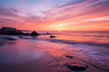 Fototapeta na wymiar A Serene Sunrise: Beauty Over a Calm Ocean