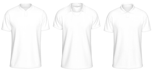 Mockup Template Jersey Football T Shirt Soccer Front Facing View on transparent background cutout with 3 Different Style for artwork graphic design. 3D Rendering.