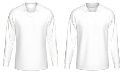 Mockup Template Jersey Football Long Sleeves Shirt Soccer Front Facing View on transparent background cutout with 2 Different Style for artwork graphic design. 3D Rendering.