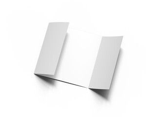 Blank square Gate Fold Brochure 3d render on transparent background