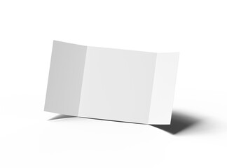 Blank square Gate Fold Brochure 3d render on transparent background
