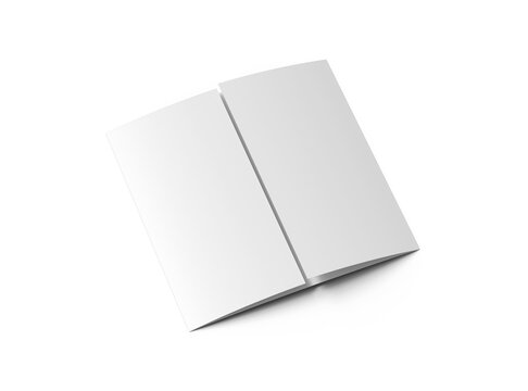 Blank square Gate Fold Brochure 3d render on transparent background