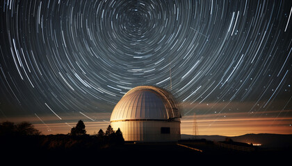 Fototapeta na wymiar Milky Way illuminates night sky, revealing star field generated by AI