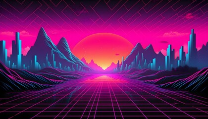 80s grid landscape