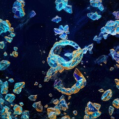Caramel crystals, colored drops