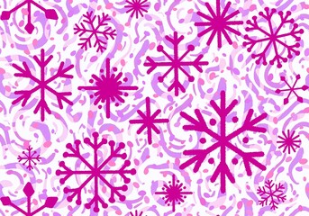 Naklejka na ściany i meble Christmas ice scribble seamless snowflakes pattern for wrapping paper and fabrics and linens and kids clothes print