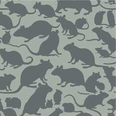 Seamless pattern with rats