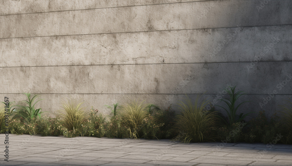 Poster concrete building feature with green grass and modern architecture generated by ai