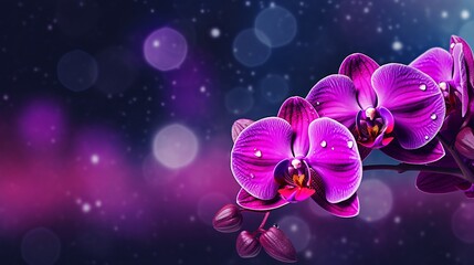 Purple orchid with captivating bokeh background, perfect for text placement and design projects