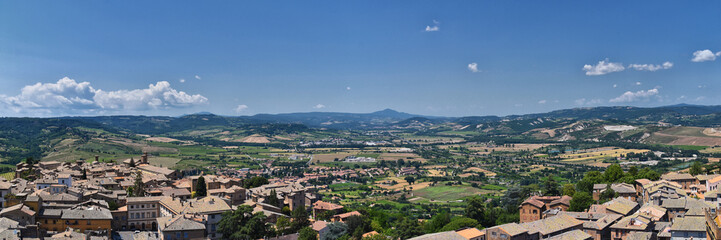 Orvieto ancient city and landscape rooftop views from the Tower, Torre del Moro, Umbria Italy 2023